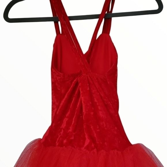 Curtain Call Costumes sz CSM Red velvet Rhinestone Valentines Christmas - Picture 6 of 10